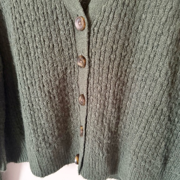 Madewell Mayfair Sweater Cardigan in Hthr Pine - Picture 9 of 12